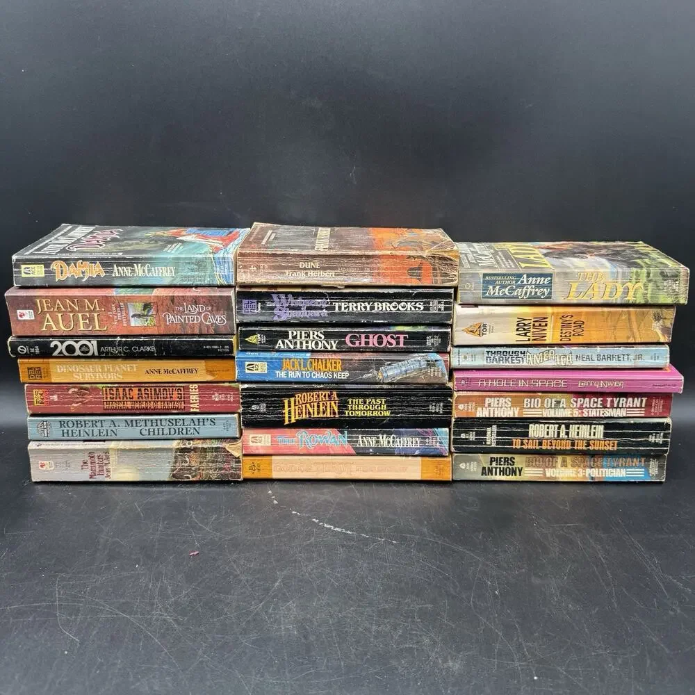 Lot Of 21 Vintage Sci-fi & Fantasy Books Dune Space Odyssey McCaffrey & More